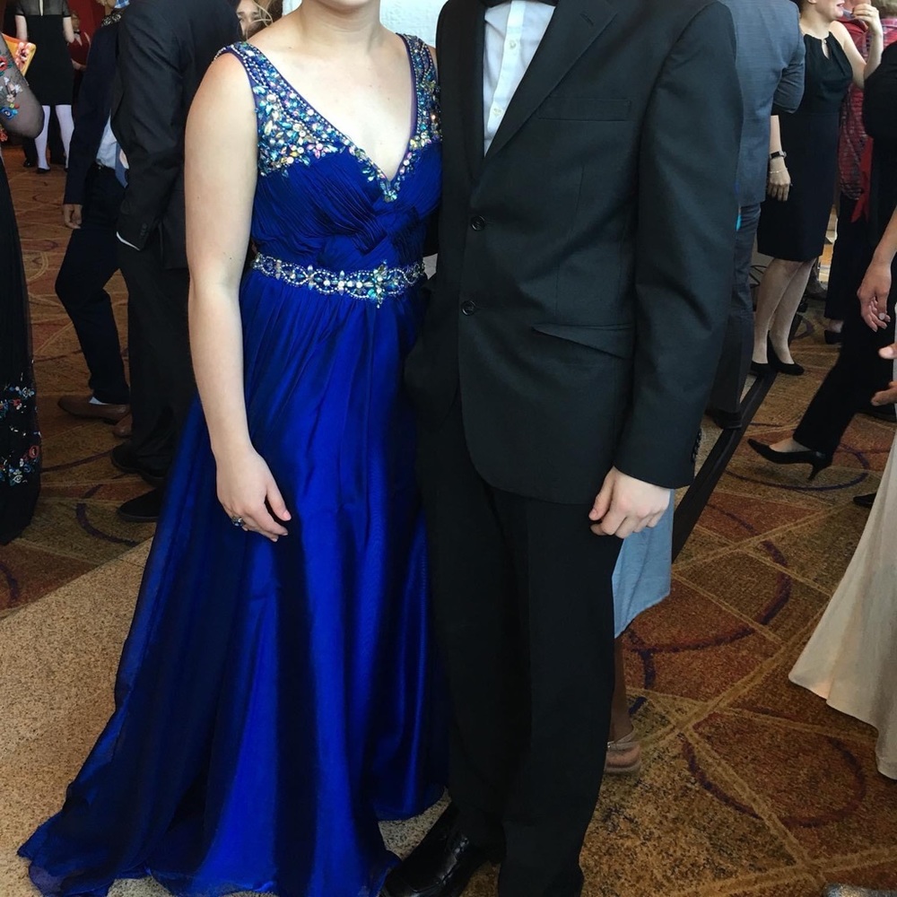 Blue Formal Dress With Train